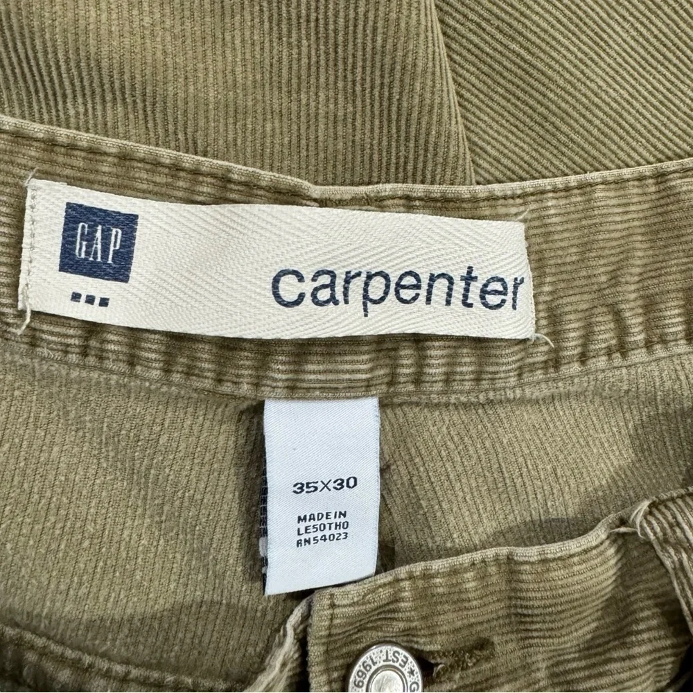Vintage 2000s GAP Corduroy Carpenter Pants Loose Baggy Fit Wide Leg Tan/Brown 34